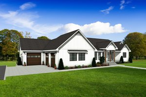 Exterior - Front Elevation 3 for Ranch House Plan #1084-7 - 5 bed, 4 bath