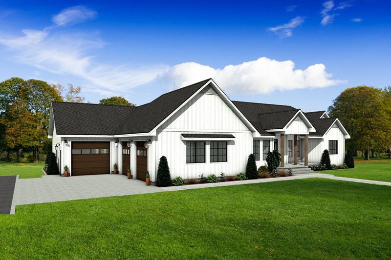 Dream House Plan - Exterior - Front Elevation 3 for Ranch House Plan #1084-7 - 5 bed, 4 bath