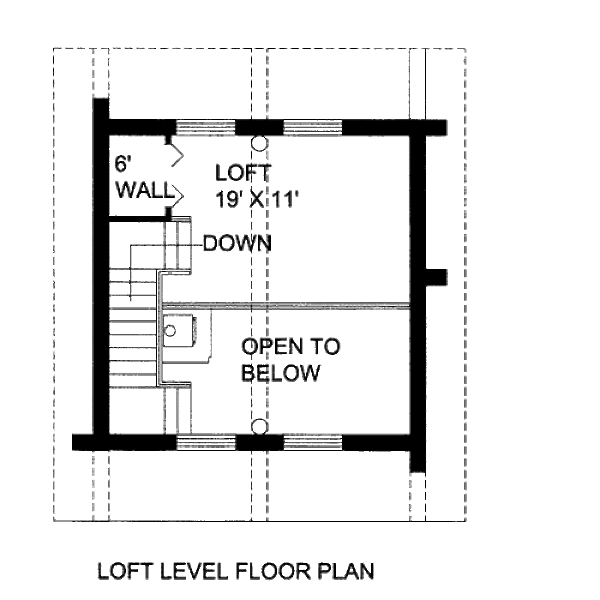Log Floor Plan - Upper Floor Plan #117-587