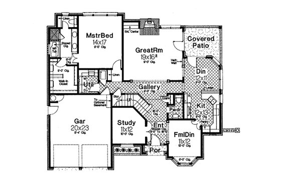 Floor Plan - Main Floor for European House Plan #310-723 - 4 bed, 3.5 bath