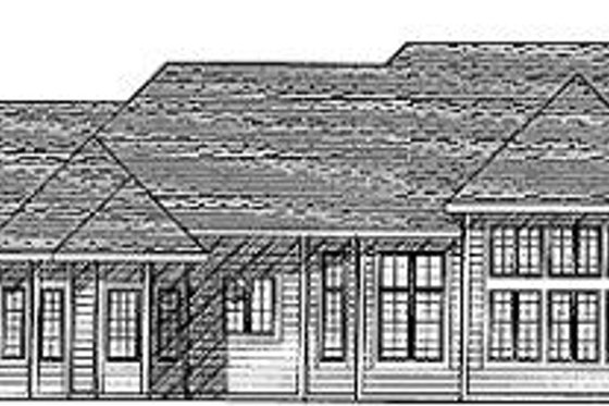 Exterior - Rear Elevation for European House Plan #70-417 - 3 bed, 2.5 bath