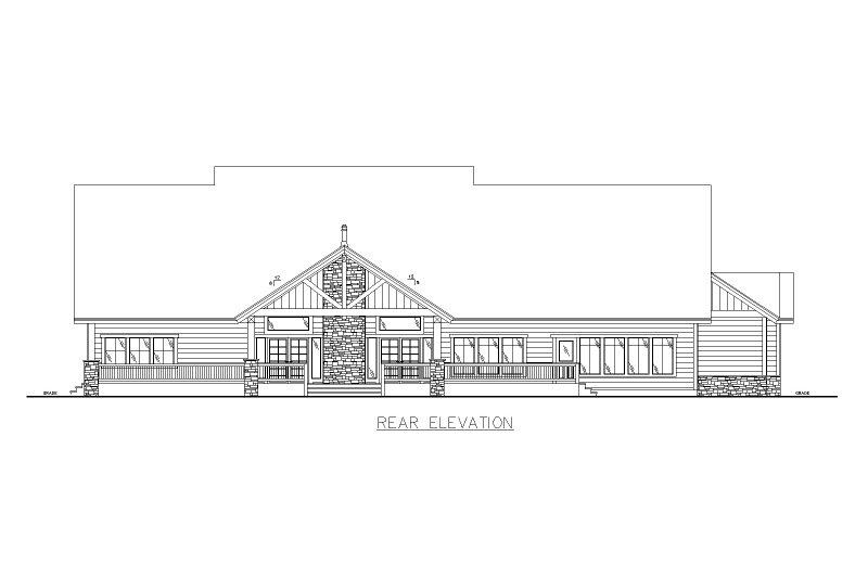 House Blueprint - Exterior - Front Elevation 4 for Traditional House Plan #117-957 - 4 bed, 3.5 bath
