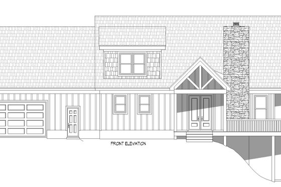 Exterior - Front Elevation 3 for Cabin House Plan #932-1342 - 3 bed, 2.5 bath