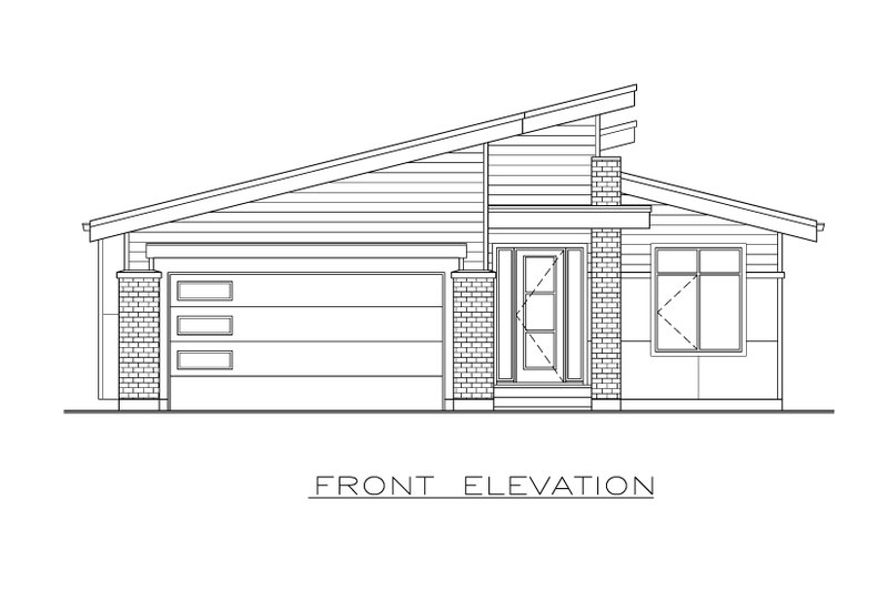 House Design - Exterior - Front Elevation 3 for Contemporary House Plan #1100-45 - 3 bed, 2 bath