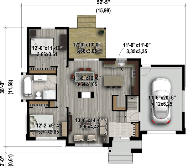 Contemporary Floor Plan - Main Floor Plan #25-4549