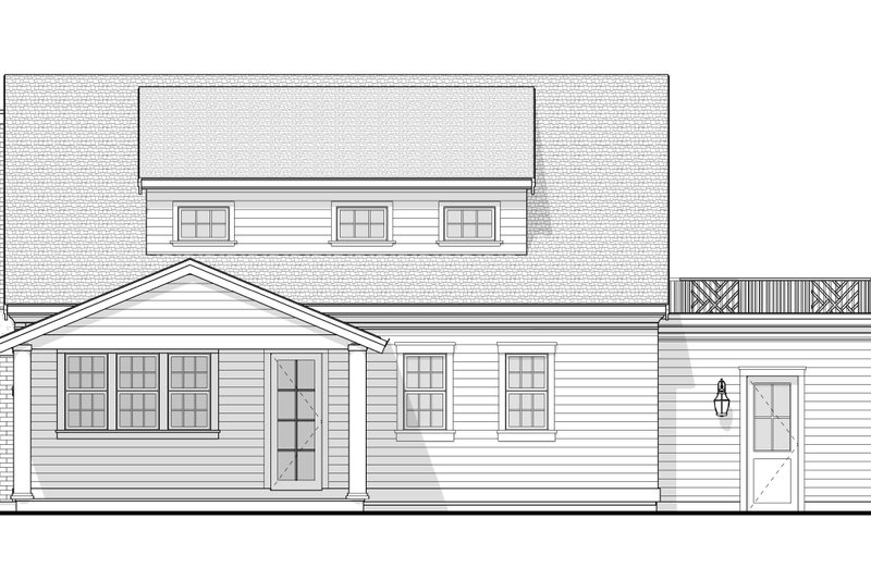 House Blueprint - Exterior - Rear Elevation 1 for Bungalow House Plan #1114-62 - 3 bed, 2.5 bath
