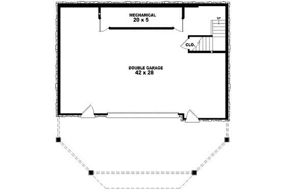 Floor Plan - Lower Floor for Modern House Plan #81-694 - 2 bed, 3 bath