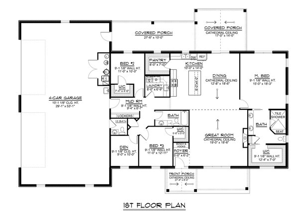 Barndominium Floor Plan - Main Floor Plan #1064-301