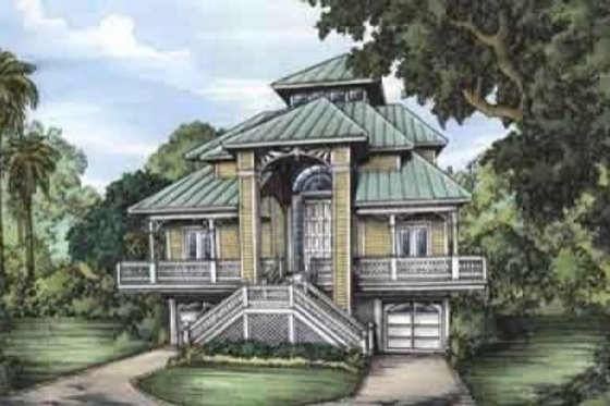 Exterior - Front Elevation for Country House Plan #115-136 - 3 bed, 2 bath