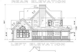 Exterior - Rear Elevation for Farmhouse House Plan #120-104 - 4 bed, 4 bath