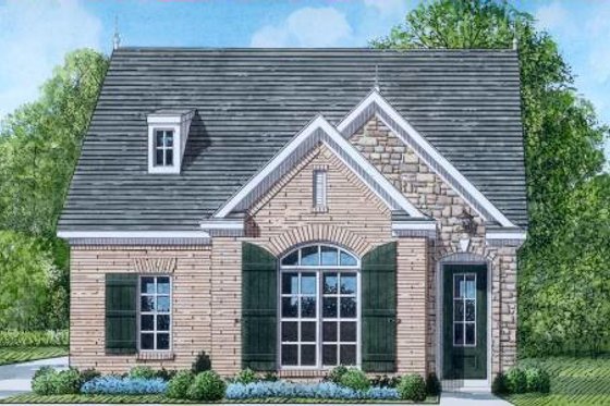 Exterior - Front Elevation for European House Plan #424-45 - 3 bed, 2 bath