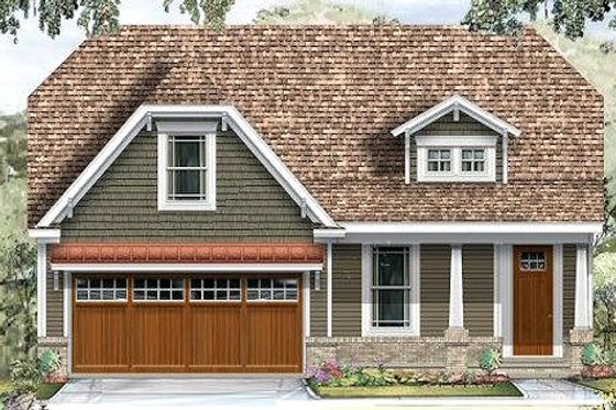 Exterior - Front Elevation for Craftsman House Plan #424-191 - 3 bed, 2 bath