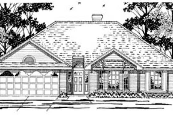 Exterior - Front Elevation for Traditional House Plan #42-239 - 3 bed, 2 bath