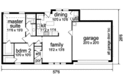 Traditional Style House Plan - 2 Beds 1 Baths 1021 Sq/Ft Plan #84-344 