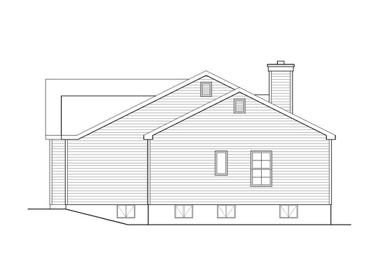 Exterior - Other Elevation for Ranch House Plan #22-624 - 3 bed, 2 bath