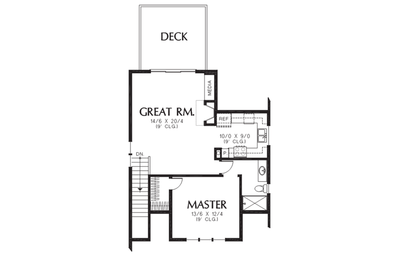 House Blueprint - Floor Plan - Upper Floor for Cottage House Plan #48-486 - 3 bed, 2 bath