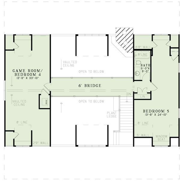 House Design - Country Floor Plan - Upper Floor Plan #17-2512