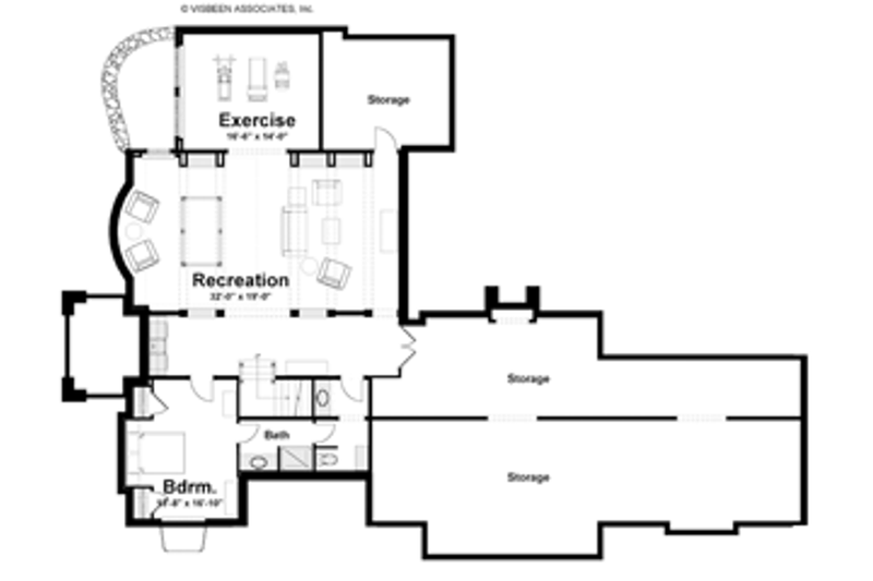 Dream House Plan - Floor Plan - Lower Floor for Farmhouse House Plan #928-447 - 4 bed, 4.5 bath