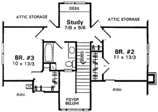 House Plan Design - Country Floor Plan - Upper Floor Plan #41-131
