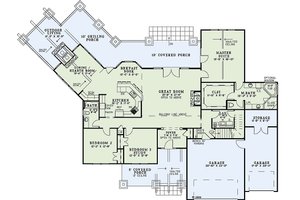 Floor Plan - Main Floor for Craftsman House Plan #17-2443 - 4 bed, 3 bath
