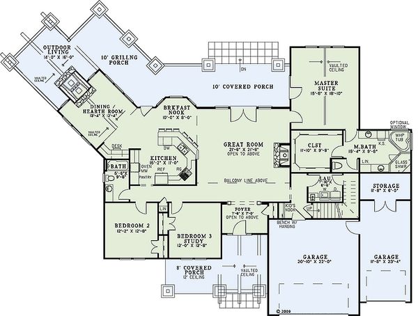 Dream House Plan - Craftsman Floor Plan - Main Floor Plan #17-2443