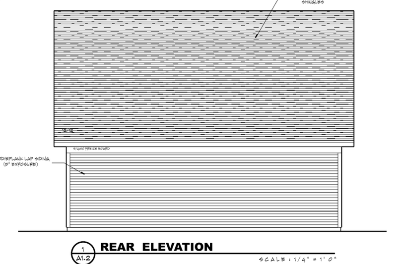 Architectural House Design - Exterior - Rear Elevation for Modern House Plan #51-1570, 0 bath