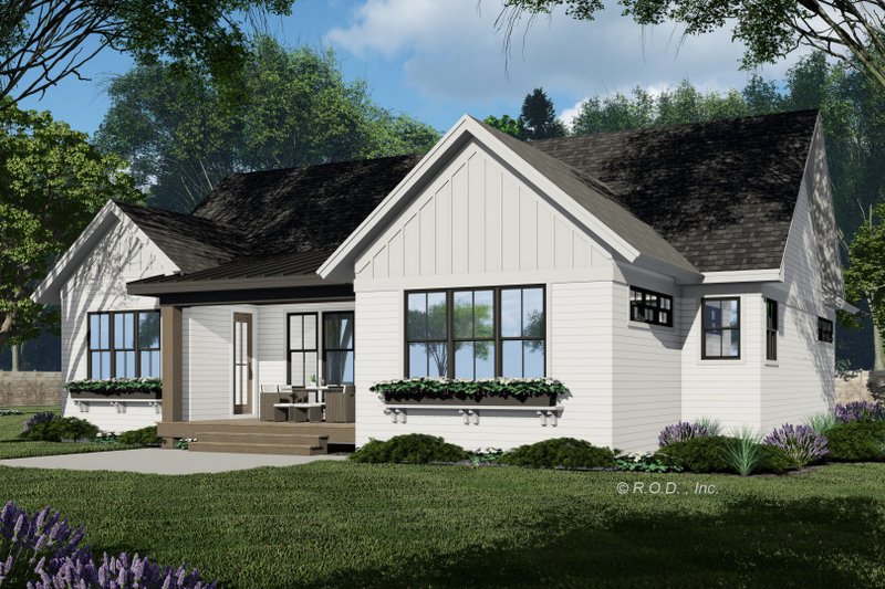 Home Plan - Exterior - Rear Elevation 2 for Farmhouse House Plan #51-1236 - 3 bed, 2 bath