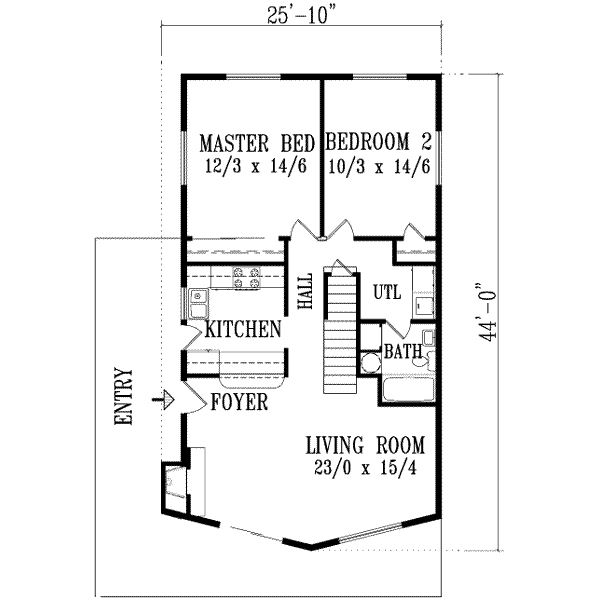 Architectural House Design - Contemporary Floor Plan - Main Floor Plan #1-1192