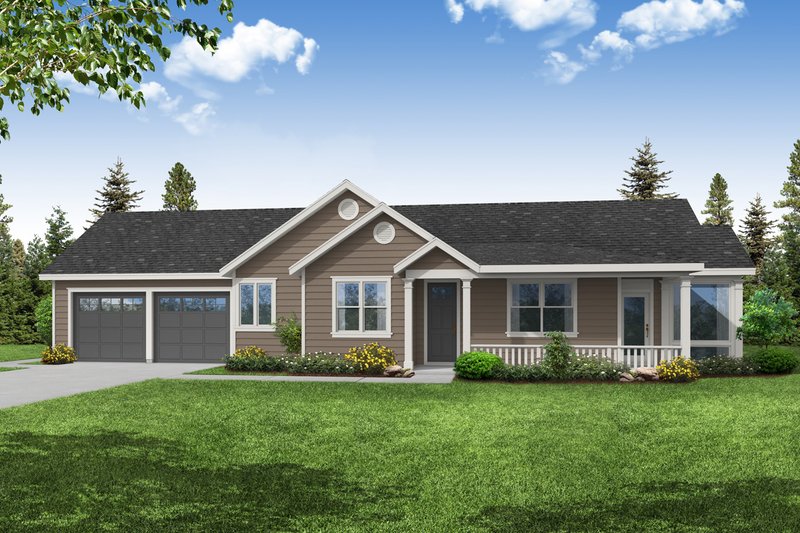 Architectural House Design - Ranch Exterior - Front Elevation Plan #124-1289