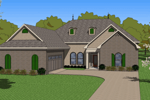 Ranch Exterior - Front Elevation Plan #8-187