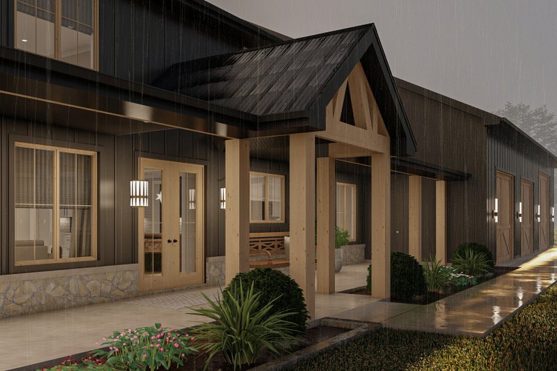 Home Plan - Exterior - Outdoor Living 1 for Barndominium House Plan #455-243 - 4 bed, 2.5 bath