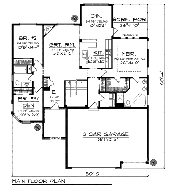 House Design - European Floor Plan - Main Floor Plan #70-992