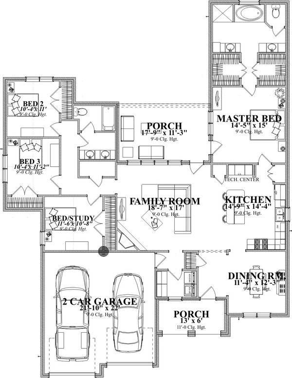 Traditional Floor Plan - Main Floor Plan #63-365