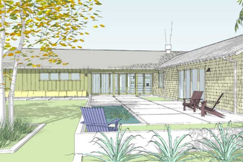 Architectural House Design - Ranch Exterior - Front Elevation Plan #445-3