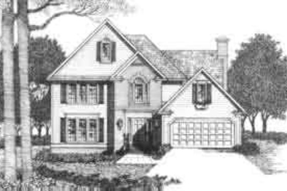 Exterior - Front Elevation for Traditional House Plan #129-149 - 3 bed, 2.5 bath