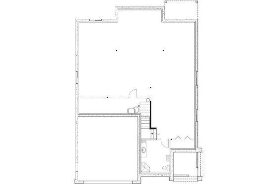 Floor Plan - Lower Floor for European House Plan #23-398 - 3 bed, 2.5 bath