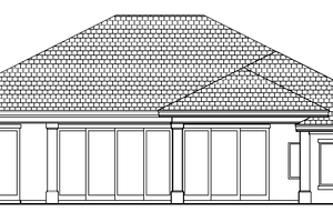 Exterior - Rear Elevation for European House Plan #27-457 - 3 bed, 3 bath