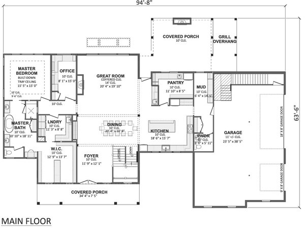 Home Plan - Floor Plan - Main Floor for Farmhouse House Plan #1089-71 - 4 bed, 3.5 bath