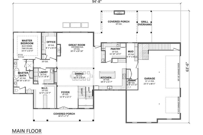 Home Plan - Floor Plan - Main Floor for Farmhouse House Plan #1089-71 - 4 bed, 3.5 bath