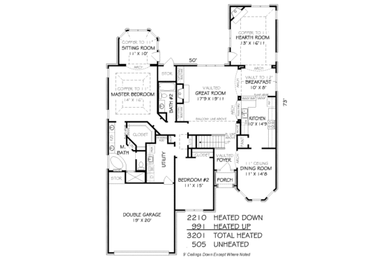 Floor Plan - Main Floor for European House Plan #424-318 - 4 bed, 3 bath