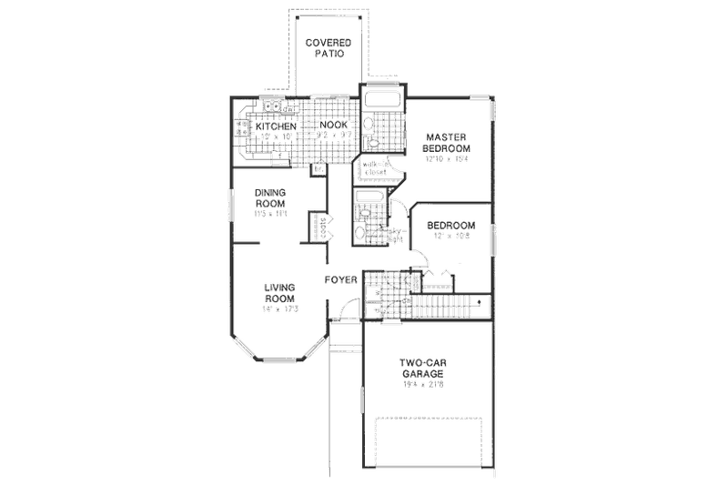 Dream House Plan - Floor Plan - Main Floor for Traditional House Plan #18-9062 - 2 bed, 2 bath