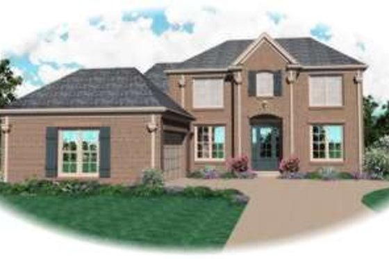 Exterior - Front Elevation for European House Plan #81-1059 - 3 bed, 3 bath
