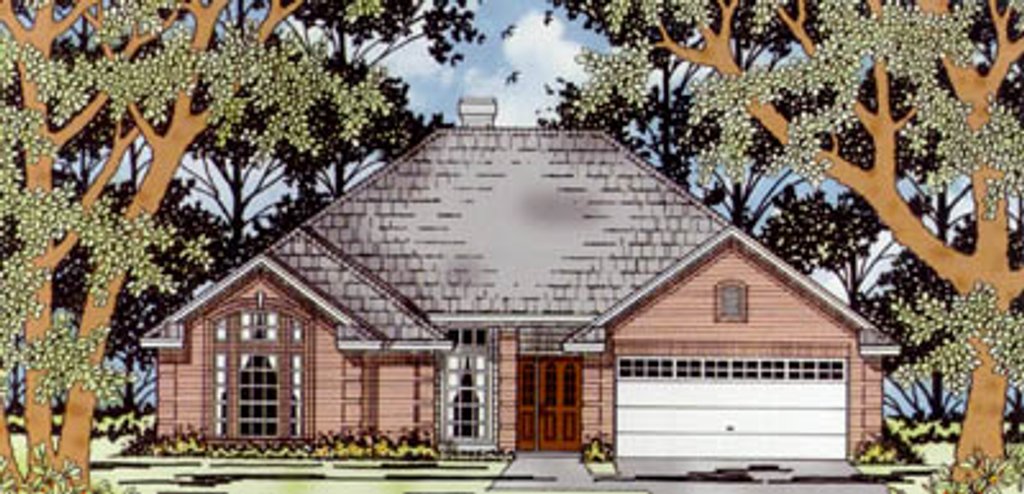 Exterior - Front Elevation 2 for Traditional House Plan #42-229 - 3 bed, 2 bath