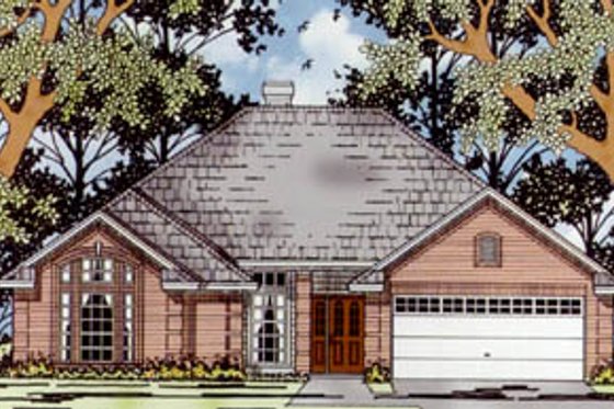 Exterior - Front Elevation for Traditional House Plan #42-229 - 3 bed, 2 bath