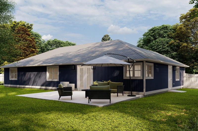 Architectural House Design - Exterior - Rear Elevation for Traditional House Plan #1060-217 - 3 bed, 2 bath