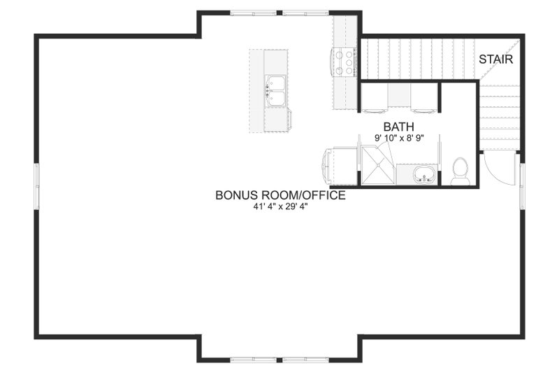 Home Plan - Floor Plan - Upper Floor for Farmhouse House Plan #1060-110 - 1 bed, 1.5 bath