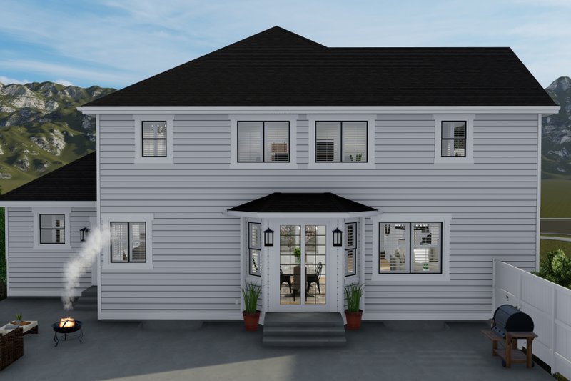 House Plan Design - Exterior - Rear Elevation for Craftsman House Plan #1060-65 - 3 bed, 2.5 bath