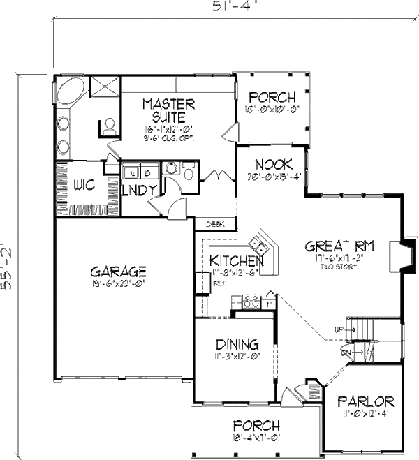 Architectural House Design - Country Floor Plan - Main Floor Plan #320-474