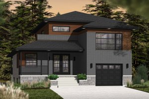 Exterior - Front Elevation 3 for Contemporary House Plan #23-2580 - 3 bed, 2.5 bath