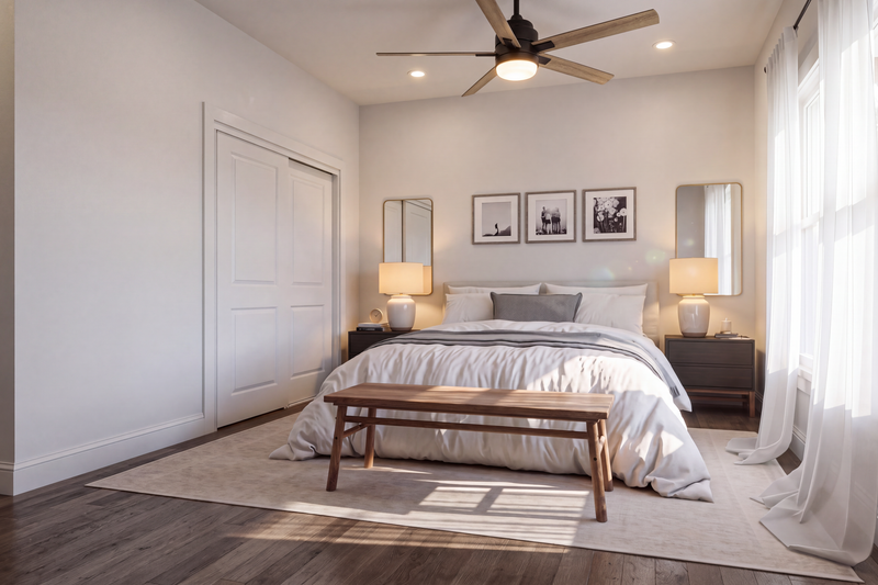 House Design - Interior - Master Bedroom for Farmhouse House Plan #1117-52 - 1 bed, 1 bath